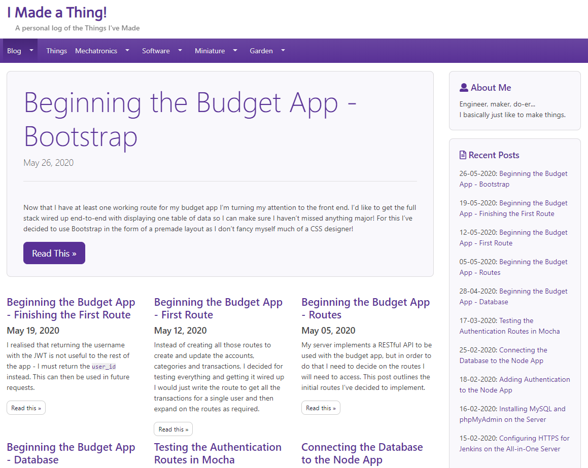 Homepage screenshot