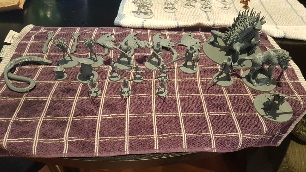 Freshly washed Dark Souls Darkroot Basin pieces