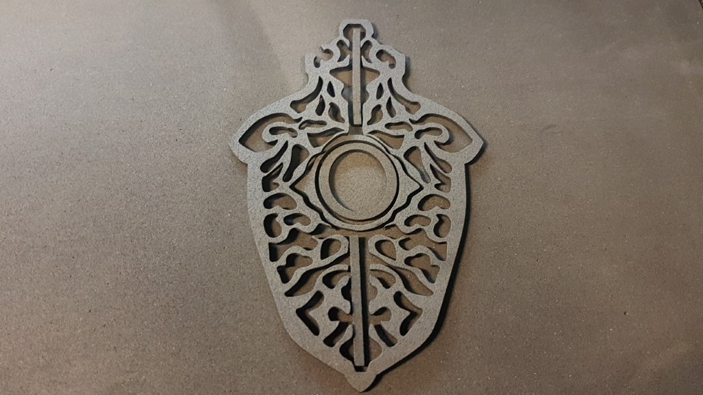 Detailed laser cut foam piece