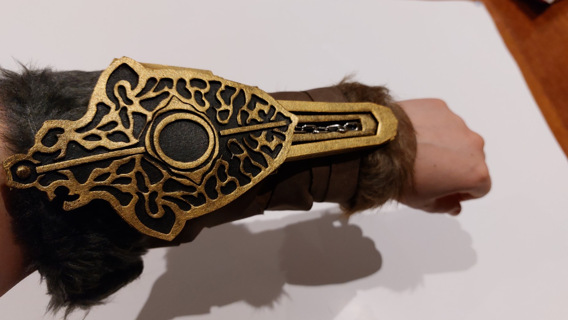 Wearing the full bracer and hidden blade