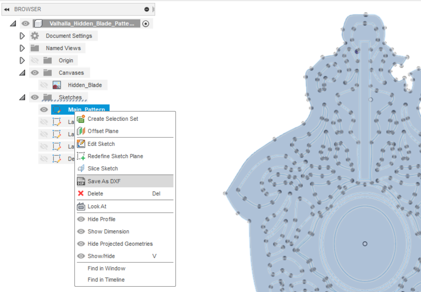 Export to dxf option