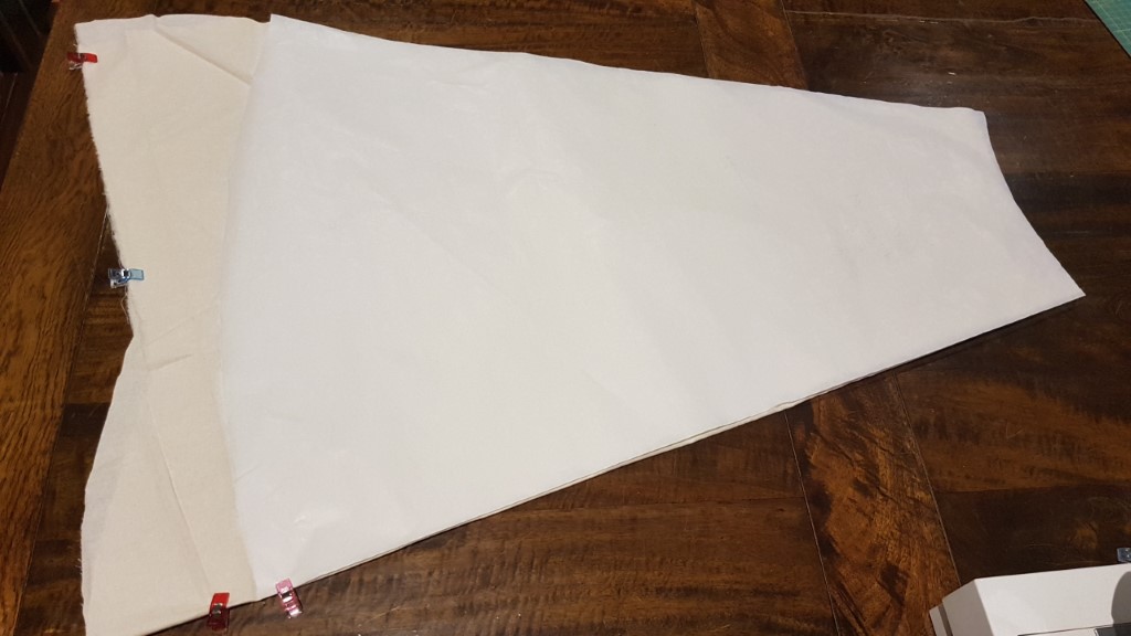Cutting the skirt out of calico