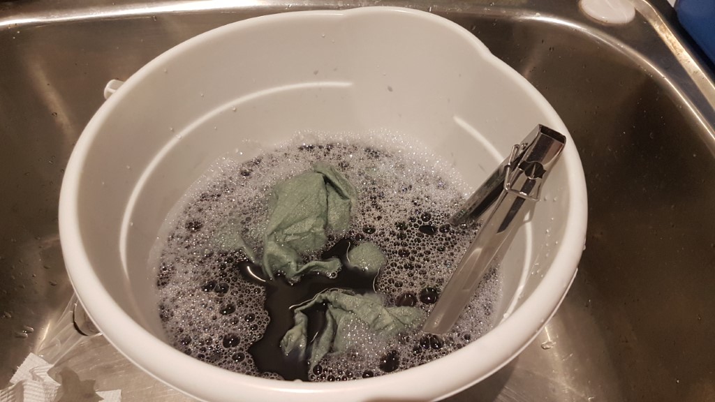 Dying the skirt green