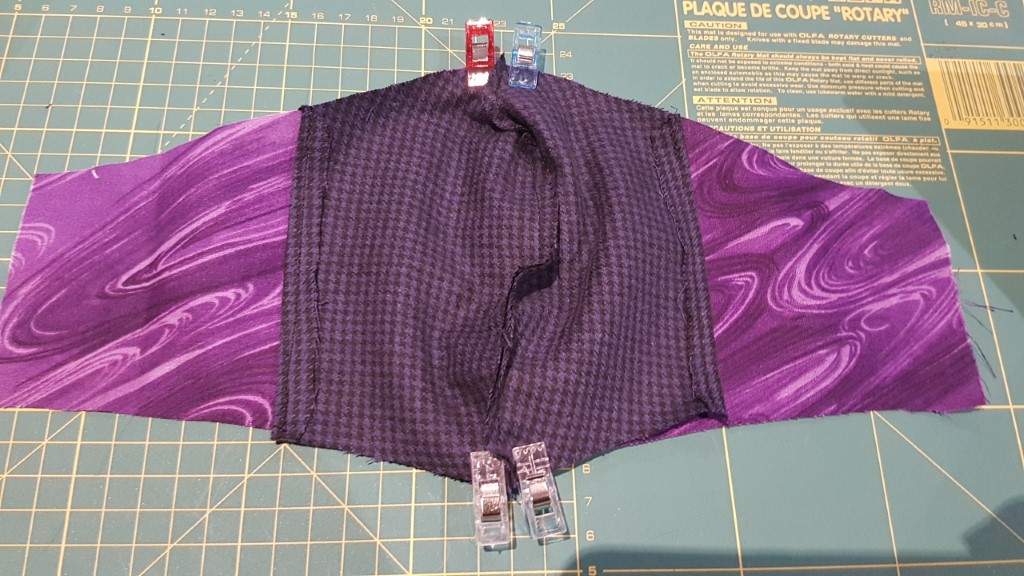 Piecing the central layer/flap together