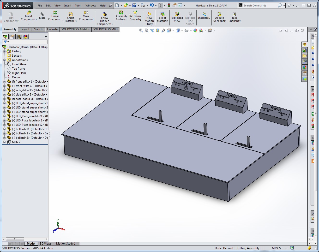 Hardware demo designed in Solidworks