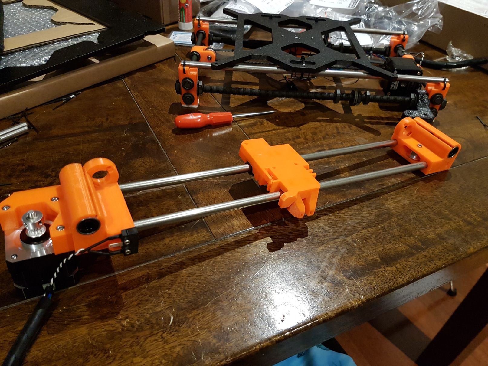 X axis assembled