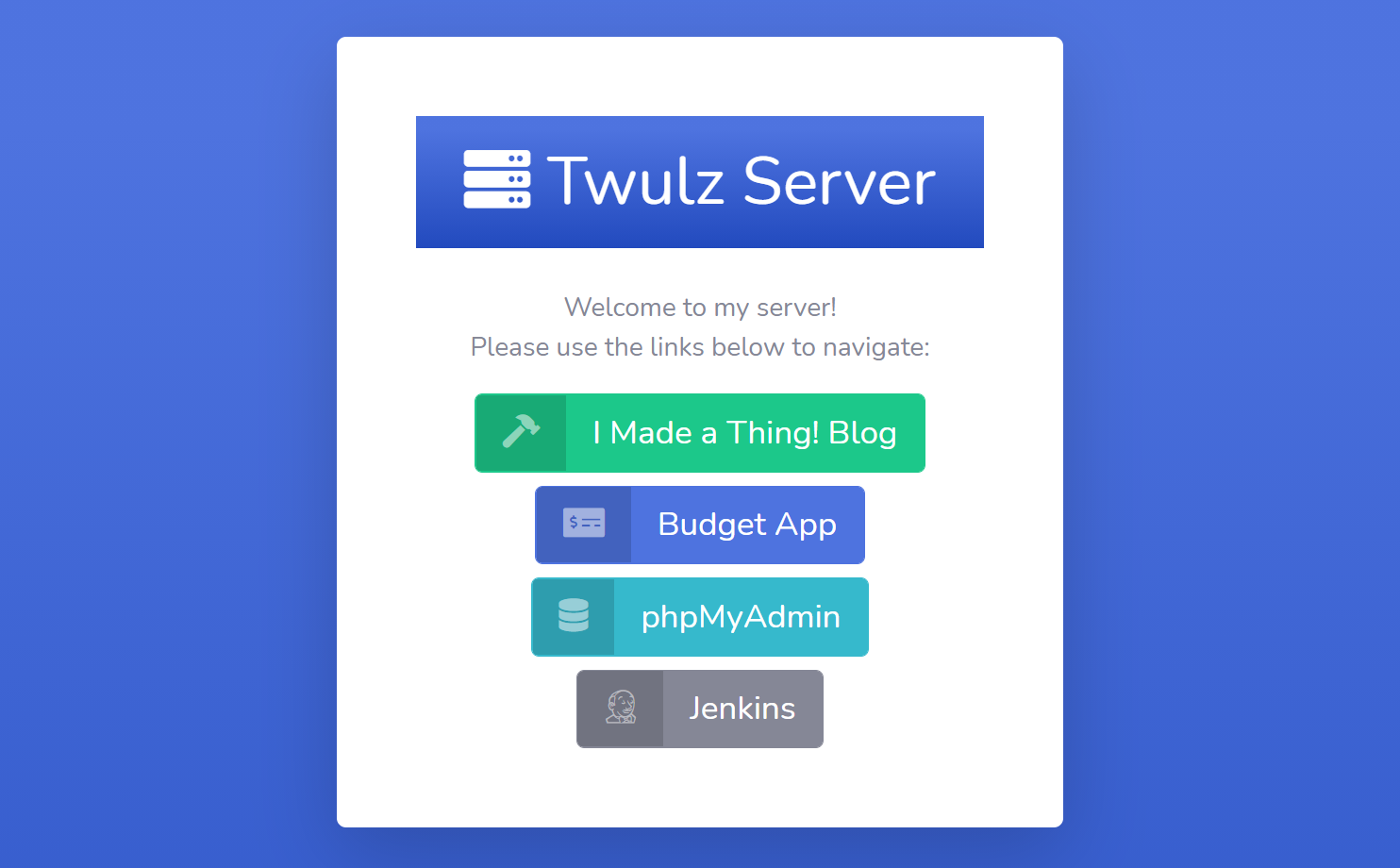 Server Homepage