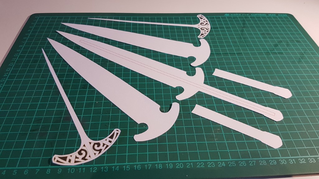Patterned pieces all cut out