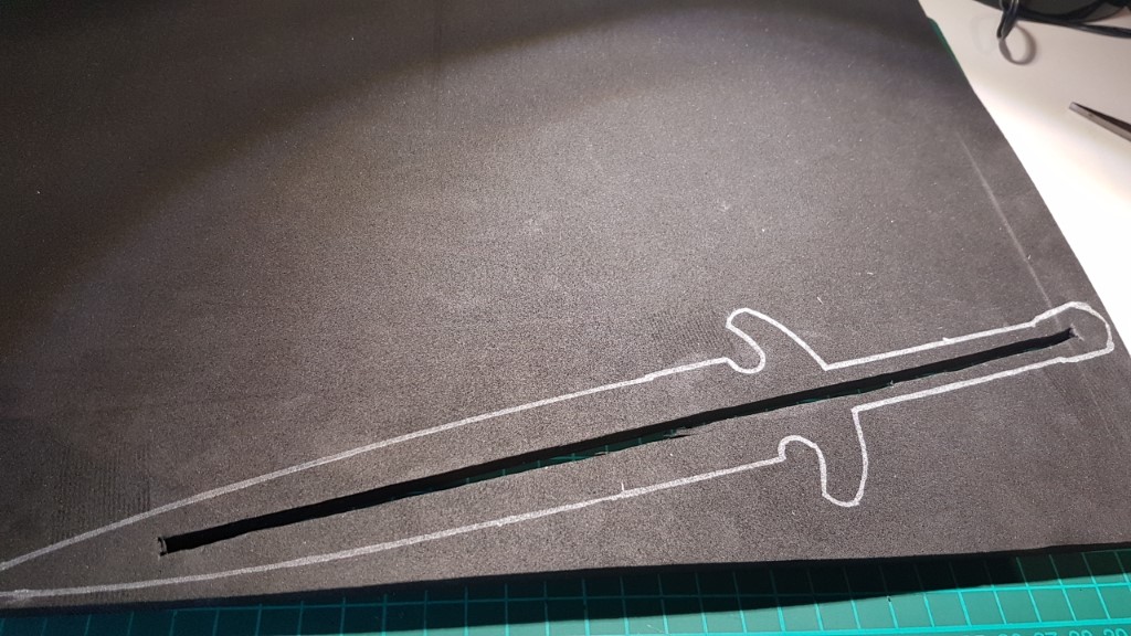 Central channel cut with the pattern removed