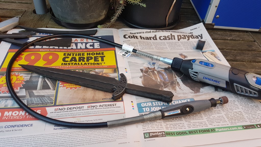 Dremel tool with the foam dagger